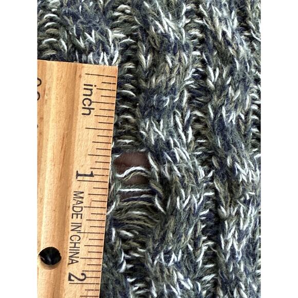 GAP Green Marled Cable Knit Cotton Sweater Classic Cozy Casual Timeless Womens M - Picture 7 of 9